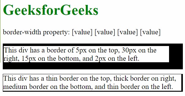 border-width with four values