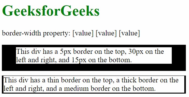 border-width with three values