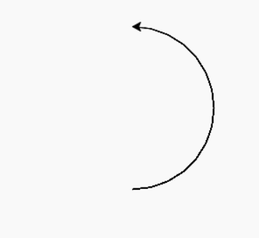draw a semi circle of radius 80