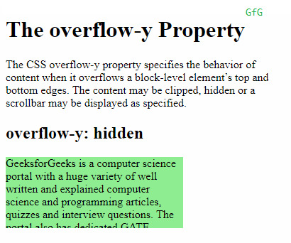 overflow-y:hidden