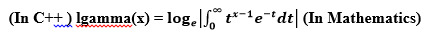 C++ Math lgamma() function