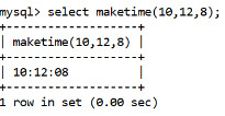 MySQL Datetime maketime() Function