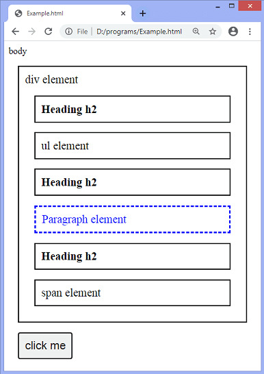 jQuery next() method