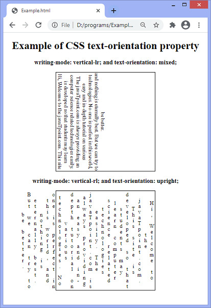 CSS text-orientation property