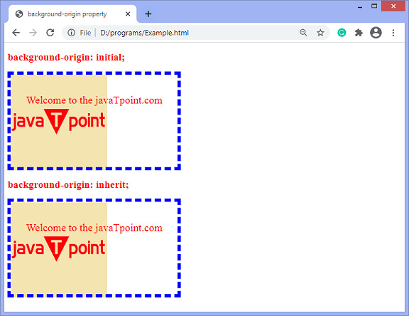 CSS background-origin property