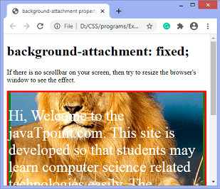 CSS background-attachment property