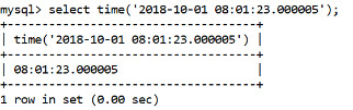 MySQL time() Function