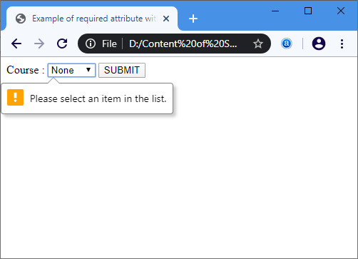 HTML Required Attribute