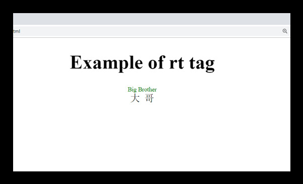 HTML rt tag