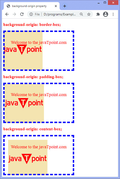 CSS background-origin property