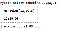 MySQL Datetime maketime() Function