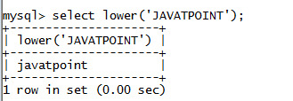 MySQL String LOWER() Function