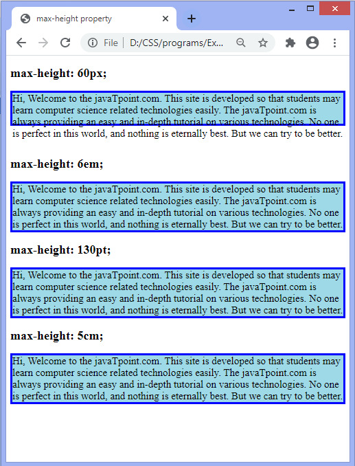 CSS max-height property