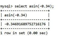 MySQL Math ASIN() Function