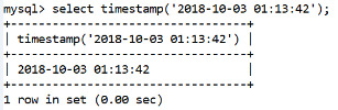 MySQL Datetime timestamp() Function