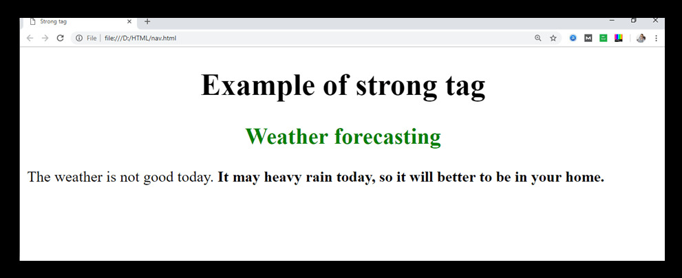 HTML strong tag