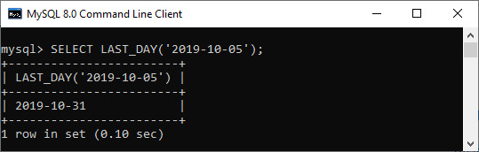 MySQL Datetime last_day() Function