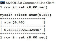 MySQL Math ATAN() Function