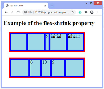 CSS flex-shrink property