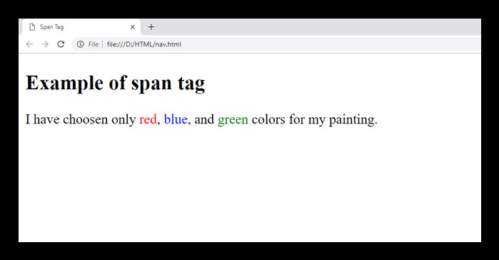 HTML span tag