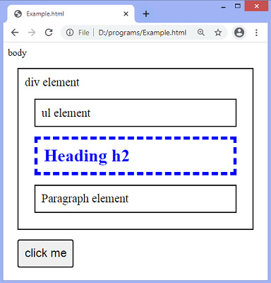 jQuery prev() method