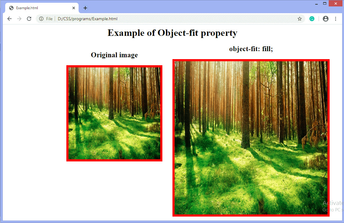 CSS object-fit property