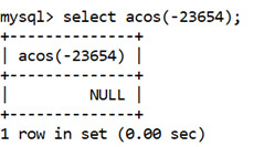 MySQL Math ACOS() Function