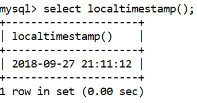 MySQL Datetime localtimestamp() Function