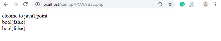 PHP String strstr() function