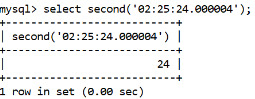 MySQL Datetime second() Function