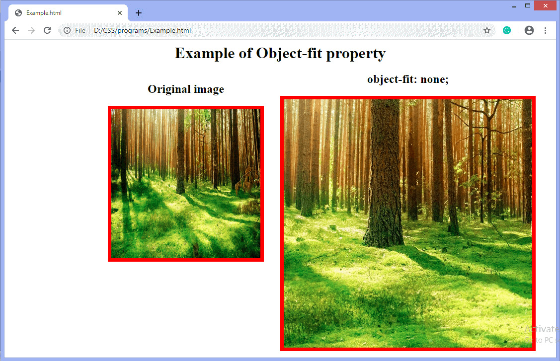 CSS object-fit property