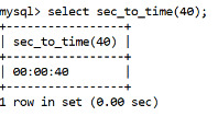 MySQL Datetime sec_to_time() Function