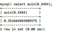 MySQL Math ASIN() Function