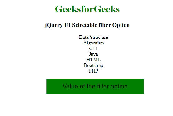 jQuery UI Selectable filter Option