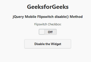 Flipswitch disable() Method