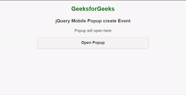 jQuery Mobile Popup create Event