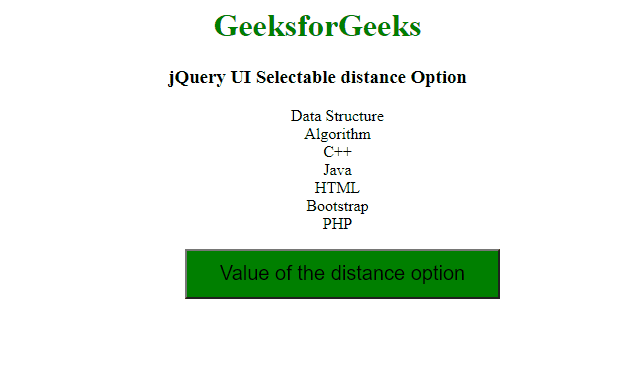 jQuery UI Selectable  distance Option