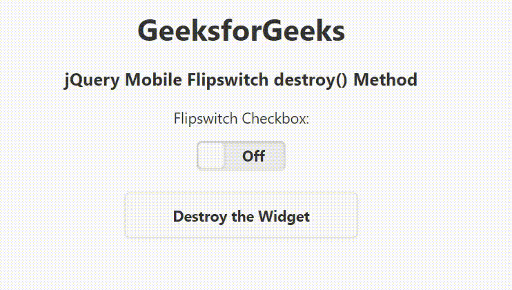 Flipswitch destory() Method
