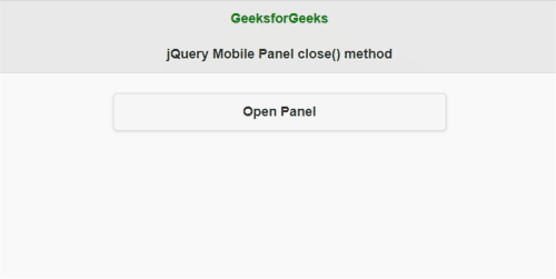 jQuery Mobile panel close() Method
