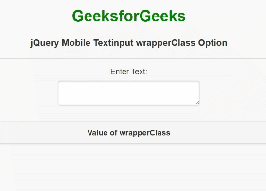 jQuery Mobile Textinput wrapperClass Option
