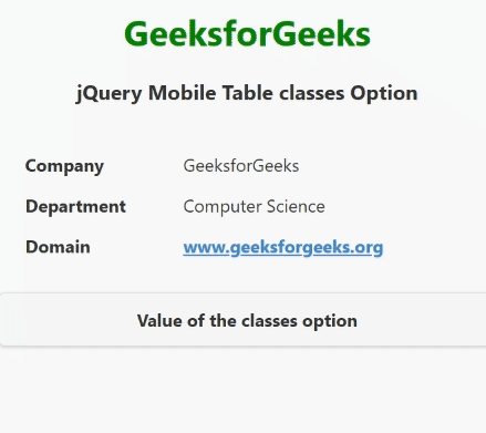 jQuery Mobile Table classes Option