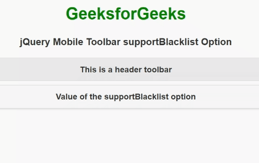 jQuery Mobile Toolbar supportBlacklist Option