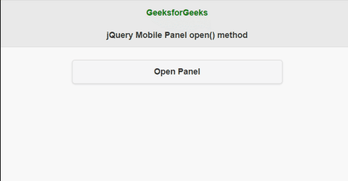 jQuery Mobile panel open() Method