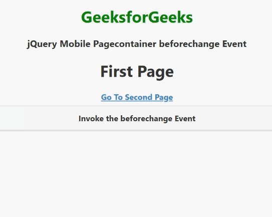 jQuery Mobile Pagecontainer beforechange Event