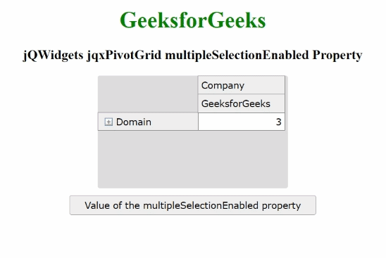 jqxPivotGrid multipleSelectionEnabled