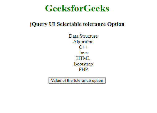 jQuery UI Selectable tolerance Option