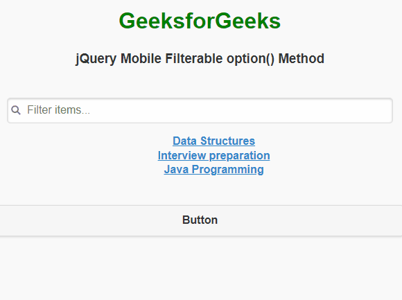jQuery Mobile Filterable option() Method