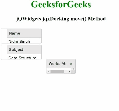 jQWidgets jqxDocking move() Method