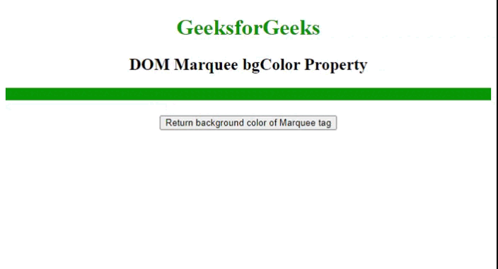 HTML DOM Marquee bgColor Property