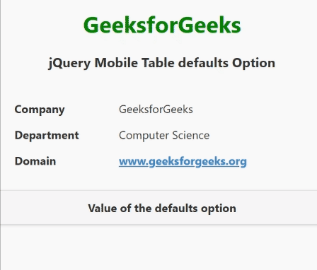 jQuery Mobile Table defaults Option
